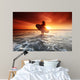 Beach Sunset Surfer Woman Wall Decal