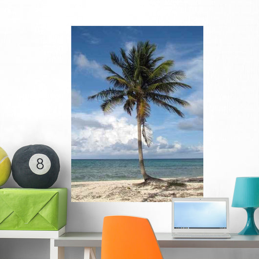 Palm Tree Beach Wall Decal Design 1