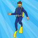 Diver Underwater Pop Art Wall Decal