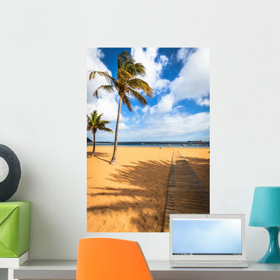 Spain Canary Island Beach Wall Decal shown on a wall