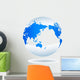 White and Blue Globe Wall Decal