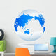 White and Blue Globe Wall Decal