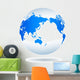White and Blue Globe Wall Decal