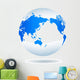 White and Blue Globe Wall Decal
