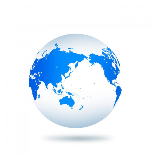 White and Blue Globe Wall Decal