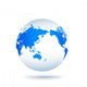 White and Blue Globe Wall Decal