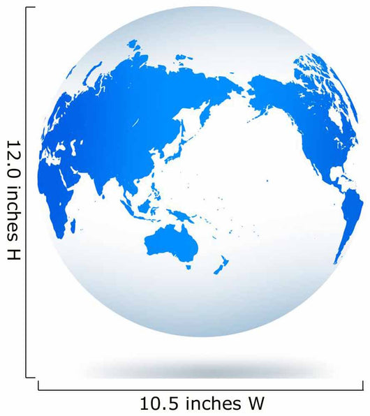 White and Blue Globe Wall Decal