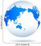 White and Blue Globe Wall Decal