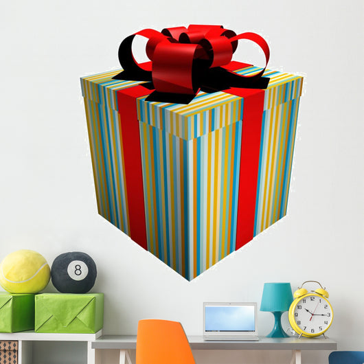 Gift Box Diverse Colors Wall Decal
