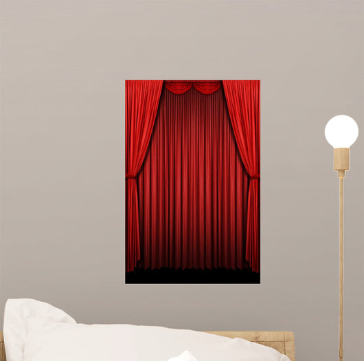 Red Curtains Wall Decal