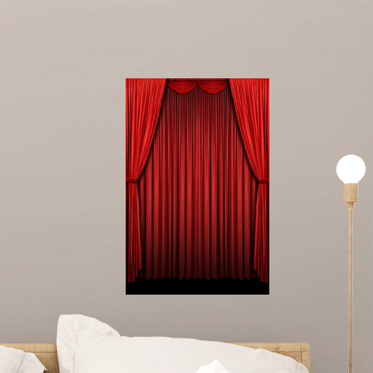 Red Curtains Wall Decal