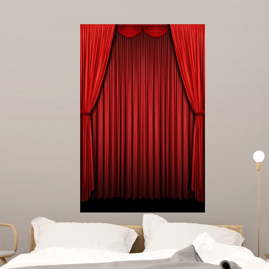 Red Curtains Wall Decal