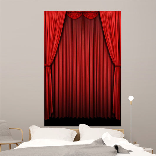 Red Curtains Wall Decal