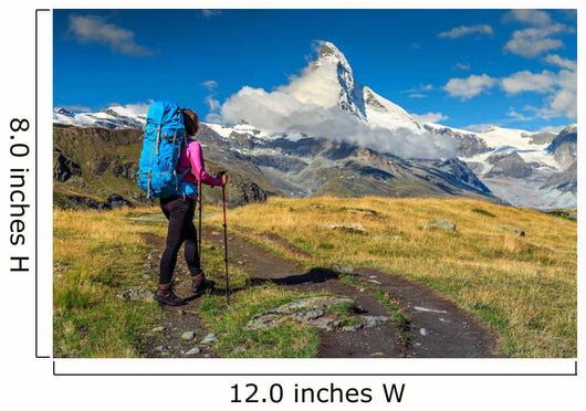 Hiker Matterhorn Peak Switzerland Wall Decal