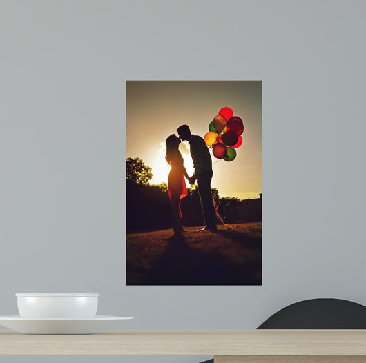 Two Couple Kissing Sunset Wall Decal