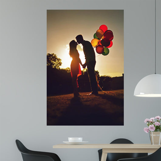 Two Couple Kissing Sunset Wall Decal