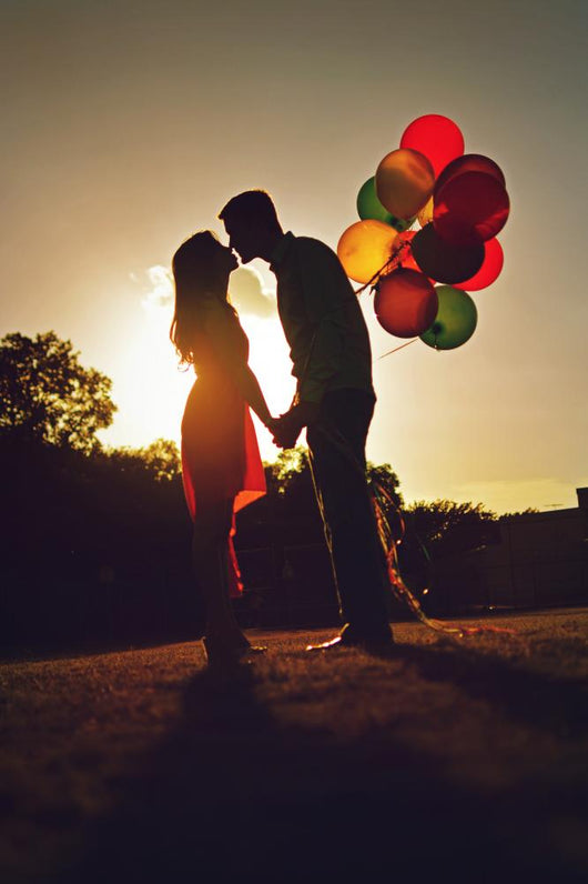 Two Couple Kissing Sunset Wall Decal