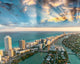 Wonderful Skyline Miami Sunset Wall Decal