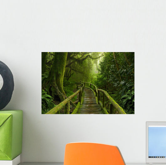 Mossy Tropical Jungle Pathway Wall Decal