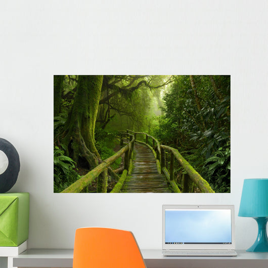 Mossy Tropical Jungle Pathway Wall Decal