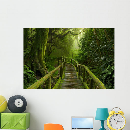 Mossy Tropical Jungle Pathway Wall Decal