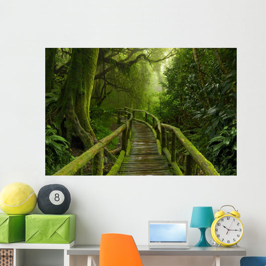 Mossy Tropical Jungle Pathway Wall Decal