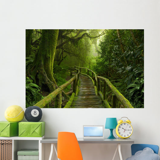 Mossy Tropical Jungle Pathway Wall Decal