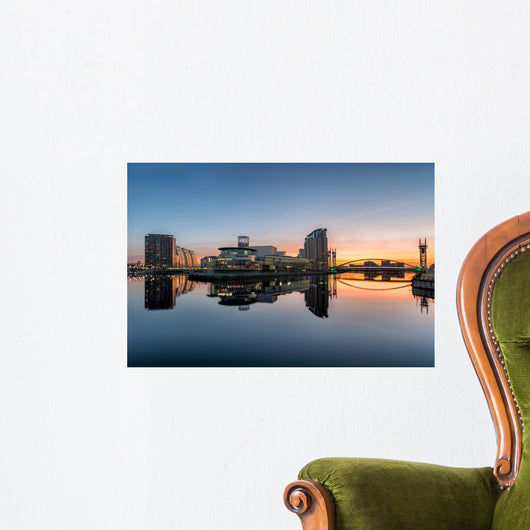 Orange Sunrise Salford Quays Wall Decal