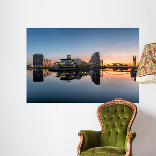 Orange Sunrise Salford Quays Wall Decal