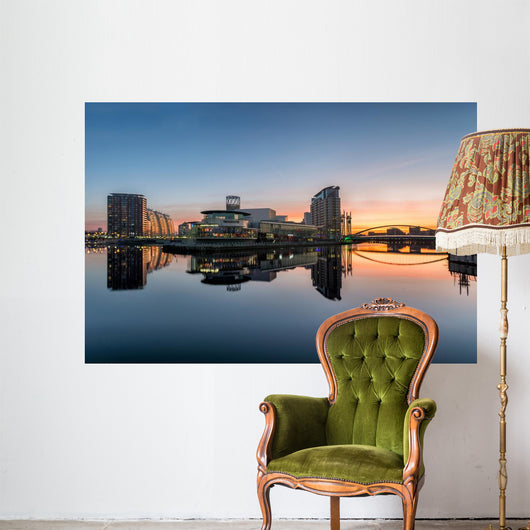 Orange Sunrise Salford Quays Wall Decal