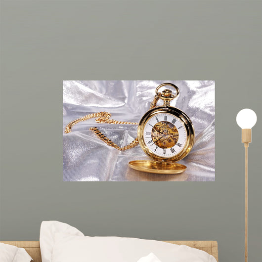 Gold Pocket Watch Wall Decal