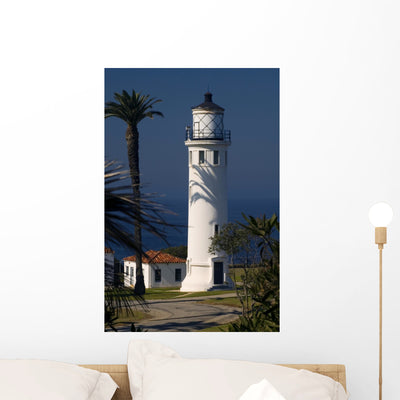 Point Vicente La Lighthouse Wall Decal shown on a wall