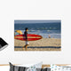 Young Man with Surfboard Wall Decal