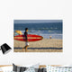 Young Man with Surfboard Wall Decal