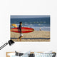 Young Man with Surfboard Wall Decal