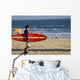 Young Man with Surfboard Wall Decal