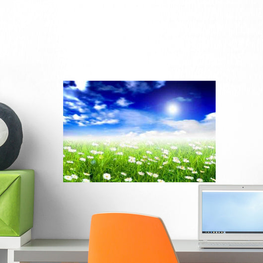 Grass and Margherita Relaxing Wall Decal