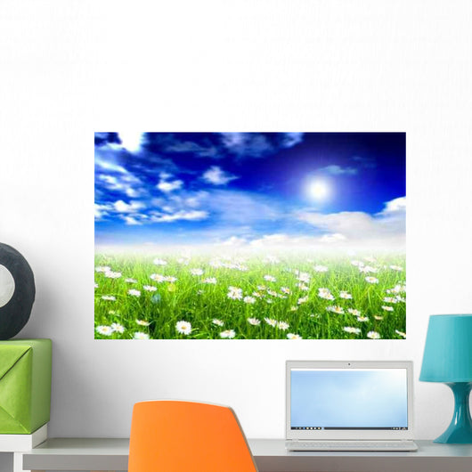 Grass and Margherita Relaxing Wall Decal