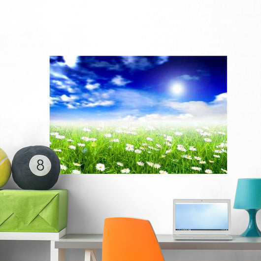 Grass and Margherita Relaxing Wall Decal