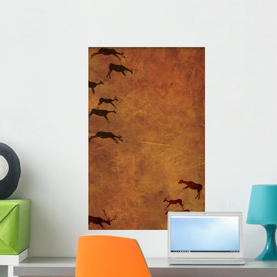 With Drawings Primitive Person Wall Decal shown on a wall