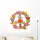 Symbolic Floral Peace Sign Wall Decal