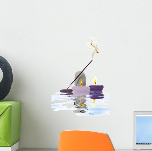 Candle and River Stones Wall Decal