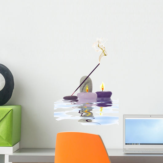 Candle and River Stones Wall Decal