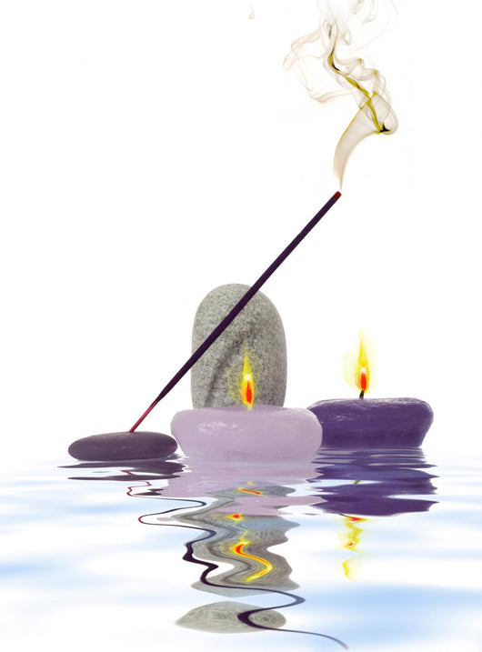 Candle and River Stones Wall Decal