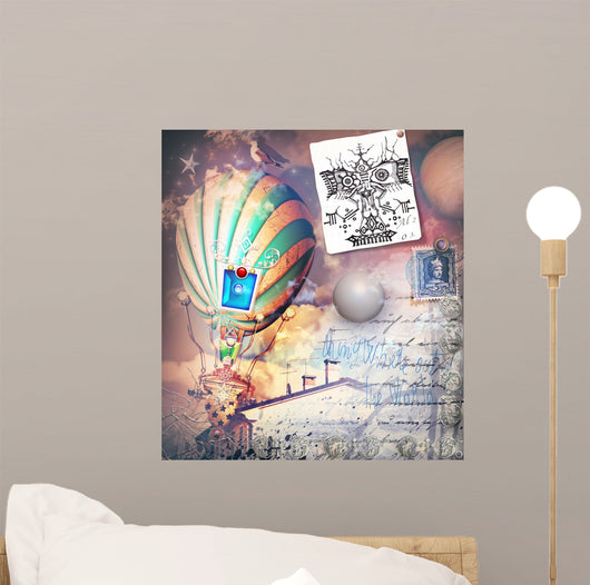 Steampunk and Old Fashioned Wall Decal Design 2
