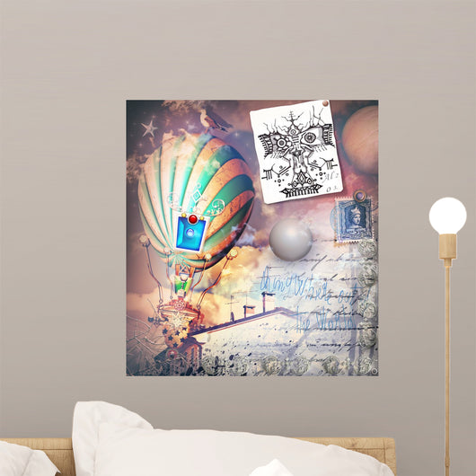 Steampunk and Old Fashioned Wall Decal Design 2