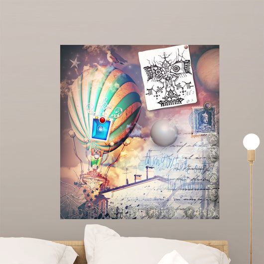 Steampunk and Old Fashioned Wall Decal Design 2