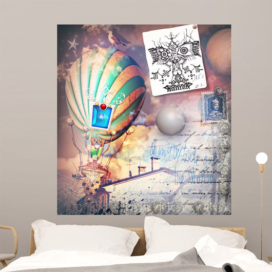 Steampunk and Old Fashioned Wall Decal Design 2