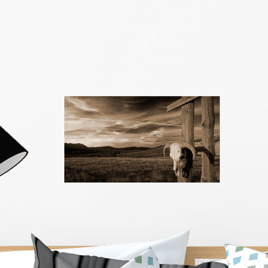 Cattle Skull Hanging Ranchers Wall Decal