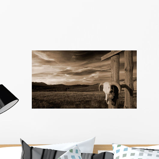 Cattle Skull Hanging Ranchers Wall Decal
